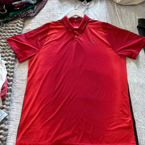 Nike Tiger Woods Collection Dri-Fit Red Golf Shirt Polo Men XL 726191-687 - Picture 3 of 8